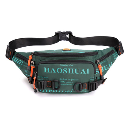2025 Summer Large Capacity Nylon Cloth Men's Waist Bag Mobile Phone Bag Outdoor Leisure Bag Trendy Sports Crossbody Bag Wholesale