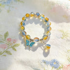 J05 point diamond blue butterfly bracelet