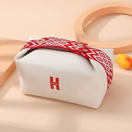 Simple Portable Cosmetic Bag Travel Portable Canvas Bag European and American Style Waterproof and Dustproof Storage Bag Large Capacity Wash Bag