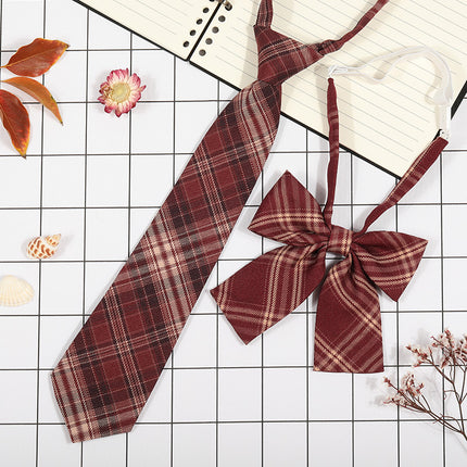 Japanese Plaid JK Tie Tie Set Women's College Style Graduation Photo Free Accessories Korean Style Bow Mariners Suit