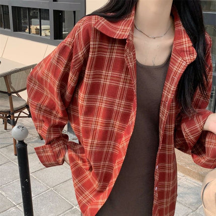 Green Plaid Shirt with Design Sense Niche 2025 Spring and Autumn New Shirt Coat High Sense Long Sleeve Top