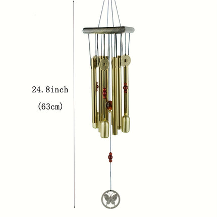 Cross-border explosions six-tube retro classic metal wind chime high sense aluminum tube metal hanging decoration home decoration wind chime