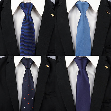 Tie Men's Forsuit Business Blue Striped Shirt Suit Hands Lazy People Zip-Free Wedding Trend
