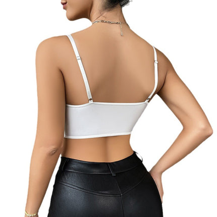 White European and American Fashion Sexy Outer Wear Lace Pure Strap Cross-border Small Vest Spice Girls Super Short Top