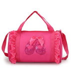 Long lace dance shoes rose red / 32*19*19