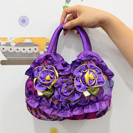 New Style Mother Key Middle Bag Korean Style Women's Handbag Mummy Bag Solid Color Lace Girl's Zipper Handbag