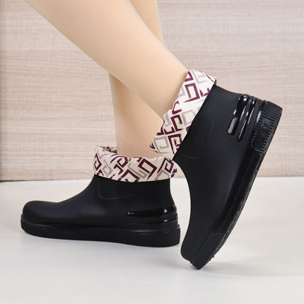 Women's water shoes fashion short tube rain boots new low tube water boots low top rain boots waterproof glue shoes cover shoes cross-border hot sale