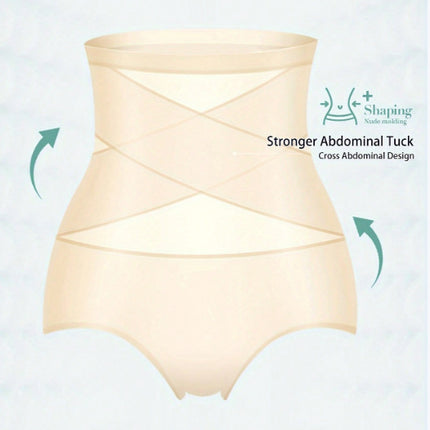 Amazon Cross-border Explosive Shaping Pants Cross Ice Silk High Waist Belly Tinting Panties Women Thin Hip Breathable temu