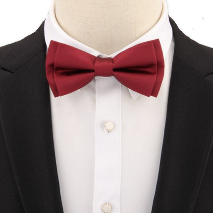 Factory direct fashion men's wedding evening groom banquet business solid color bow tie bow in stock
