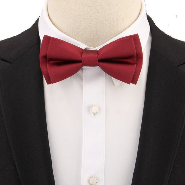 Factory direct fashion men's wedding evening groom banquet business solid color bow tie bow in stock