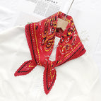 L024-110-03 red / 70cm wrinkled square towel