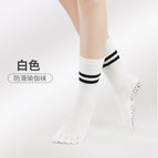 Simple white [striped five-toe style]