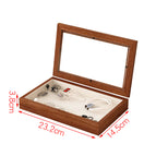 Beige solid wood jewelry box-empty plate