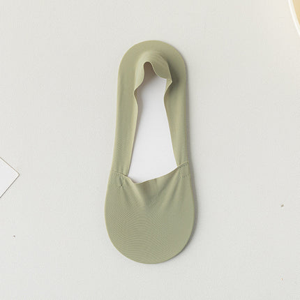 Women's Summer Thin Boat Socks, Solid Color, Low-Cut Invisible Socks, Silicone Non-Slip, Anti-Drop, Short Tube Seamless Cotton Socks