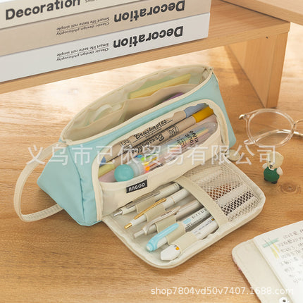Triangular Large-Capacity Pencil Case and Stationery Box, Thickened Partitioned Storage Student Stationery Bag for Primary, Middle, and High School Students Wholesale