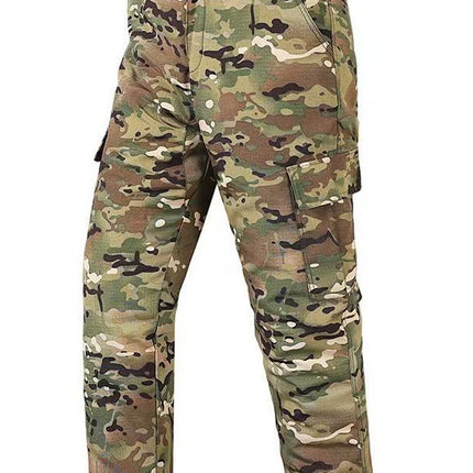 Winter Camouflage Fleece-Lined Casual Pants Men's Thickened Cold Storage Cold-Proof Outer Wear Warm Loose Wear-Resistant Labor Protection Work Clothes