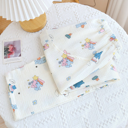 Thin maternity pajamas crepe cotton spring and summer belly pants cotton double crepe adjustable loose cotton pants