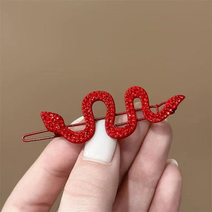 Y2K Hot Girl Hairpin Clip Niche Snake-shaped Dark Alloy Hairpin Clip Retro Personalized Bangs Hairpin Hair Accessories