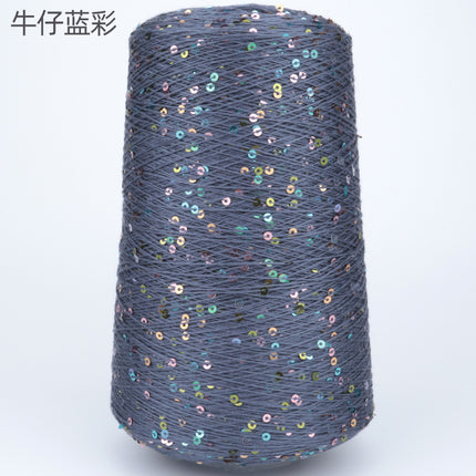 Silk Joy/Tencel Iridescent Sequin Hand-Knitted Yarn Ball Colorful Tencel Sequin Yarn Wholesale 500g