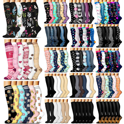 32 6 pairs of Amazon cross-border compression socks suit stockings sports running fitness compression socks calf socks