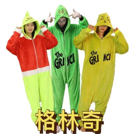 Autumn and Winter New Flannel Cartoon Animal One-piece Pajamas New Maryable Outer Wear Men's and Women's Couples Home Clothes