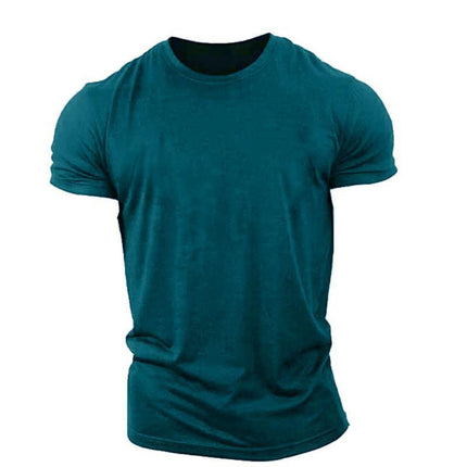 Sports short-sleeved men's T-shirt loose trendy fitness training muscle Iron Dog Brothers casual letters summer style