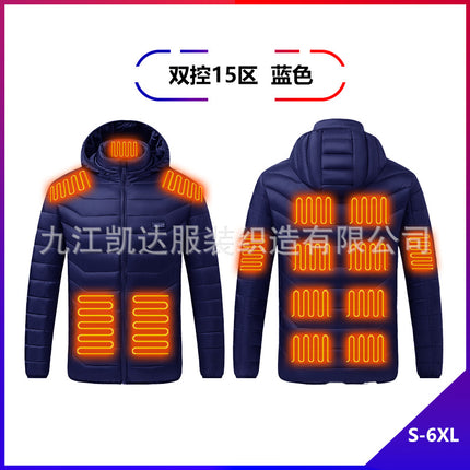 Cross-border heating clothing smart USB charging heating constant temperature warm coat manufacturers in stock heating cotton-padded jacket