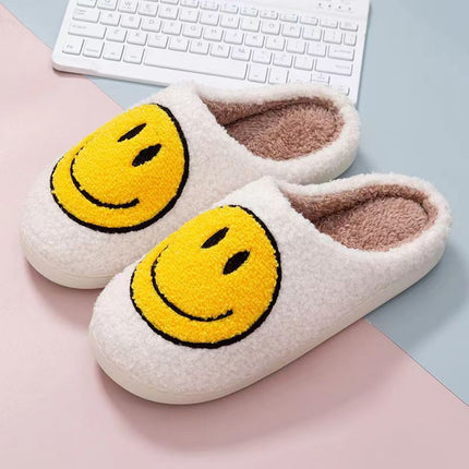 New Cross-Border Winter Smiling Face Cotton Slippers for Children Wholesale Home Couple Indoor Warm Slippers Winter Women