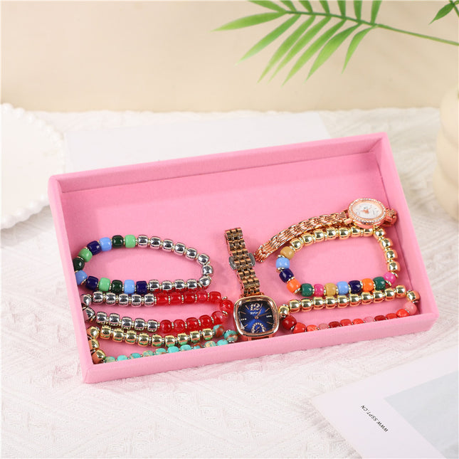 Jewelry Box Flannel Multi-layer Large Capacity Bracelet Necklace Earrings Ring Jewelry Jewelry Storage Box