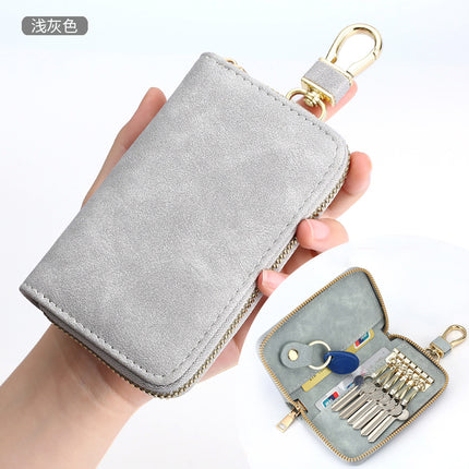 Vintage Simple Zipper Key Bag Men's Waist Hanging Multifunctional Household Small Bag Large Capacity Car Women's Key Bag