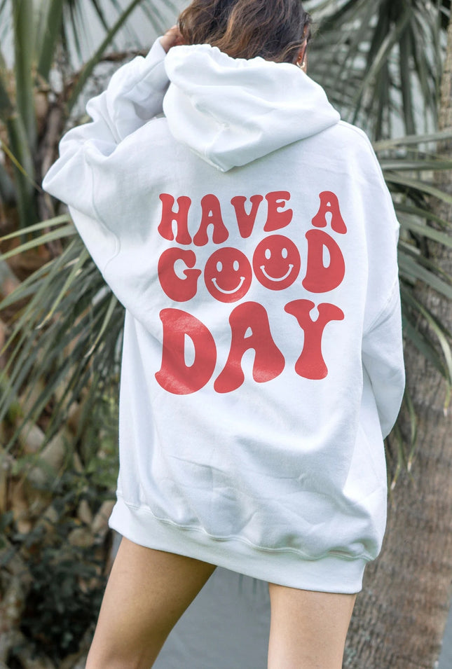 Hoodie Sweatshirt Floral Slogan Letter Pattern Printed Off-Shoulder Hooded Pullover