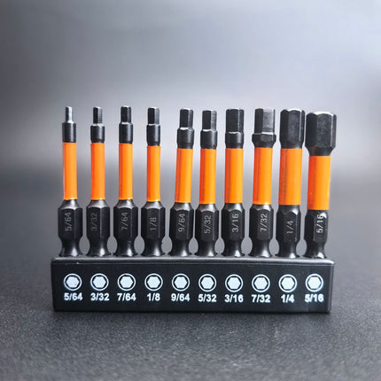 10-hole hexagon socket head plum blossom head suit black S2 material impact resistant 25,50 long cross-border Amazon