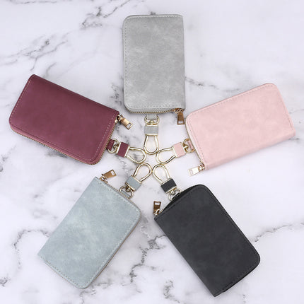 Vintage Simple Zipper Key Bag Men's Waist Hanging Multifunctional Household Small Bag Large Capacity Car Women's Key Bag