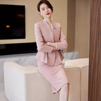 Purple Suit Skirt Shirt / S