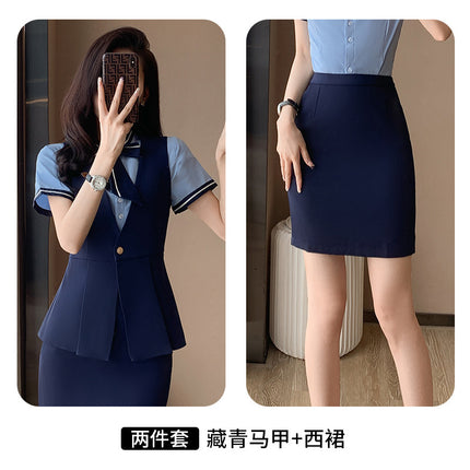 Professional suit Women's Vest Workwear Hotel Front Desk Fashion Vest Jewelry Shop Beautician Work Clothes Temperament suit