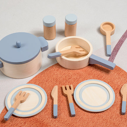 Cross-border New Products Wooden Children's Play-house Simulation Kitchen Toy Set Cooking Rice Cooking Kindergarten Interactive Toys