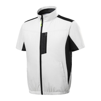 Cross-border Heat Prevention Fan Clothing Short-sleeved Air Conditioning Clothing Intelligent Cooling Refrigeration Clothing Men's and Women's Labor Protection Welding Short-sleeved Jacket
