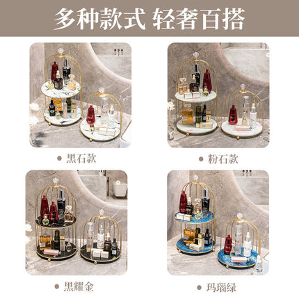 Wrought Iron Bathroom Cosmetics Storage Box Desktop Lipstick Storage Rack Skin Care Products Toilet Bird Cage Storage Rack Table