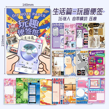 Xinmo Creative Fun Full Set Pet Sticky Notes Journal Drawing Materials DIY Gift Vintage Sticker Set