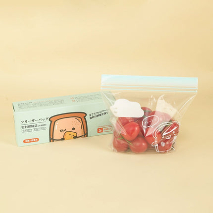Carefully Selected Ready-Made Standing Double-Ribbed Fresh-Keeping Bags, Food-Grade Sealed Household Packaging Bags, Thickened Color Lip Ziplock Bags