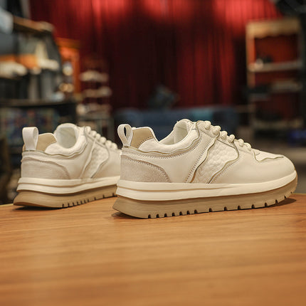 New Autumn Men's Casual Sneakers Trendy Fashion Breathable Versatile Thick-Soled White Shoes