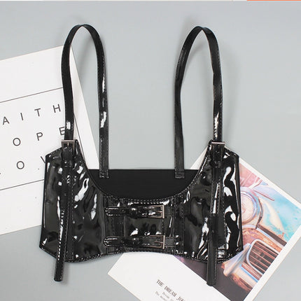 All-match decorative vest strap elastic wide belt women's leather vest camisole waist seal lolita