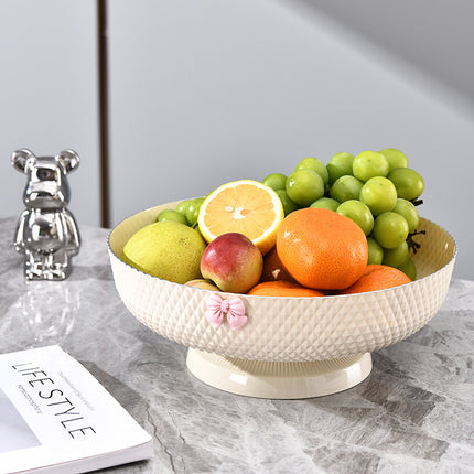 Fruit Plate High-foot Draining Light Luxury High-end Living Room Coffee Table Household Snack Candy Plate Dried Fruit High-value Pendant Plate