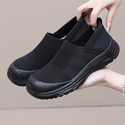 Shoes for Women 2025 Spring New Casual Shoes Lazy One-Leg Round Toe Heightening Breathable Non-Slip Wear-Resistant Women's Shoes
