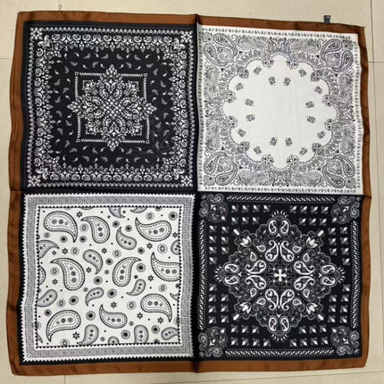 Korean Cashew Silk Scarf Women's Square Scarf Leopard Print Silk Scarf Imitation Silk Scarf Elegant Fashion Four Seasons Cross-Border Printed Scarf