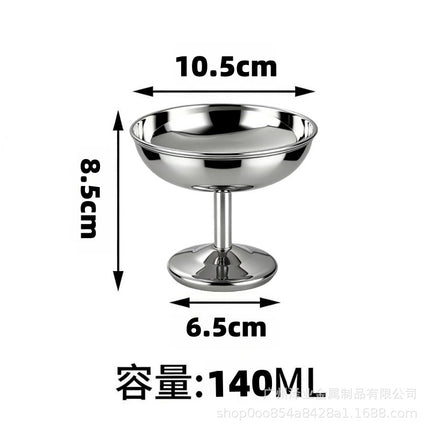 304 Stainless Steel Ice Cream Cup Entry Luxury INS Goblet Pudding Dessert Cup Cocktail Cup Smoothie Bowl Ice Cream Cup