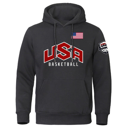 Usa Basketballer Printed Sports Sweatshirt Men Warm Full Sleeve
