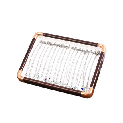 Light Luxury Gold Rounded Jewelry Display Tray for Jewelry, Necklace, and Ring Display