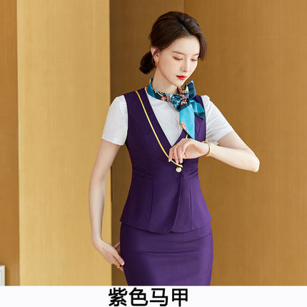 China Southern Airlines stewardess uniform professional suit female hotel front desk reception temperament work clothes flight attendant interview clothing summer
