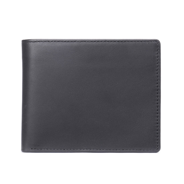 Foreign Trade Retro Genuine Leather Wallet European and American Dollar Clip Men's Coin Purse Anti-Theft Brush Wallet Short Handmade Wallet